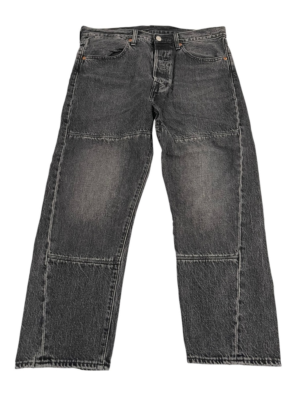 Levi’s Men’s Black Washed Straight Relaxed Jeans W33 Cropped 100% Cotton